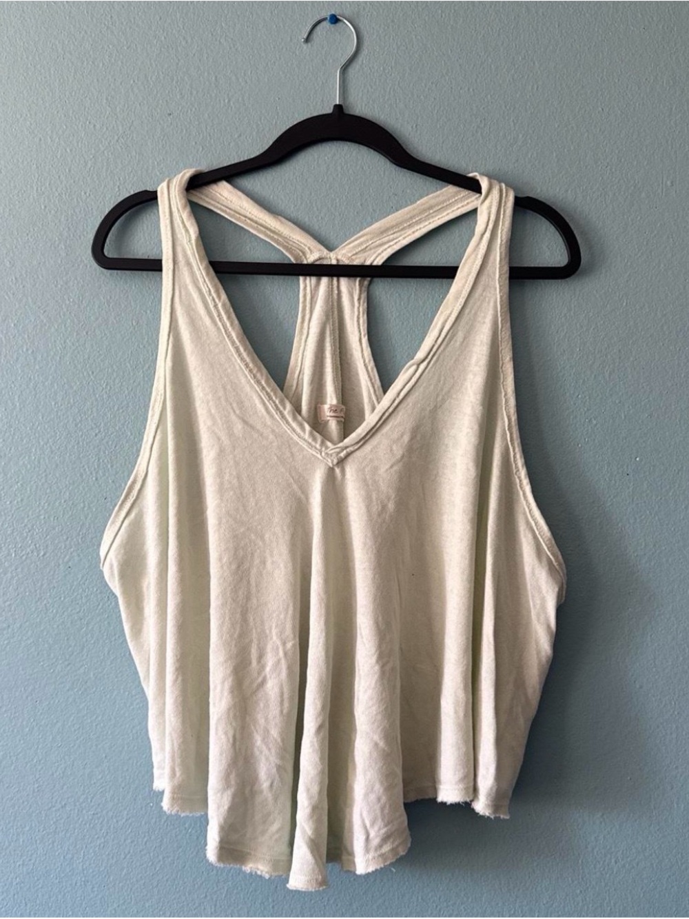 Free People Light Green Boho Racerback Tank Top